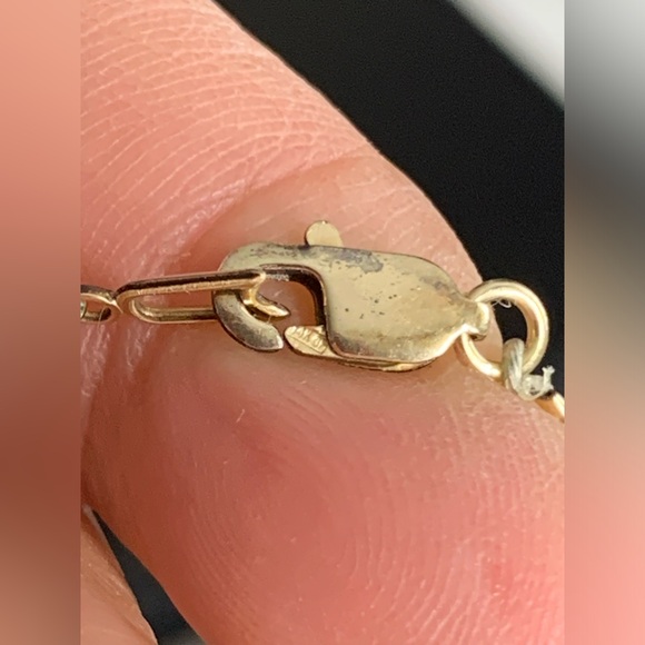 VINTAGE BLACK ONYX" 14K GOLD FILLED BALL BEADED BRACELET sz 7. 3/4” - Picture 8 of 10